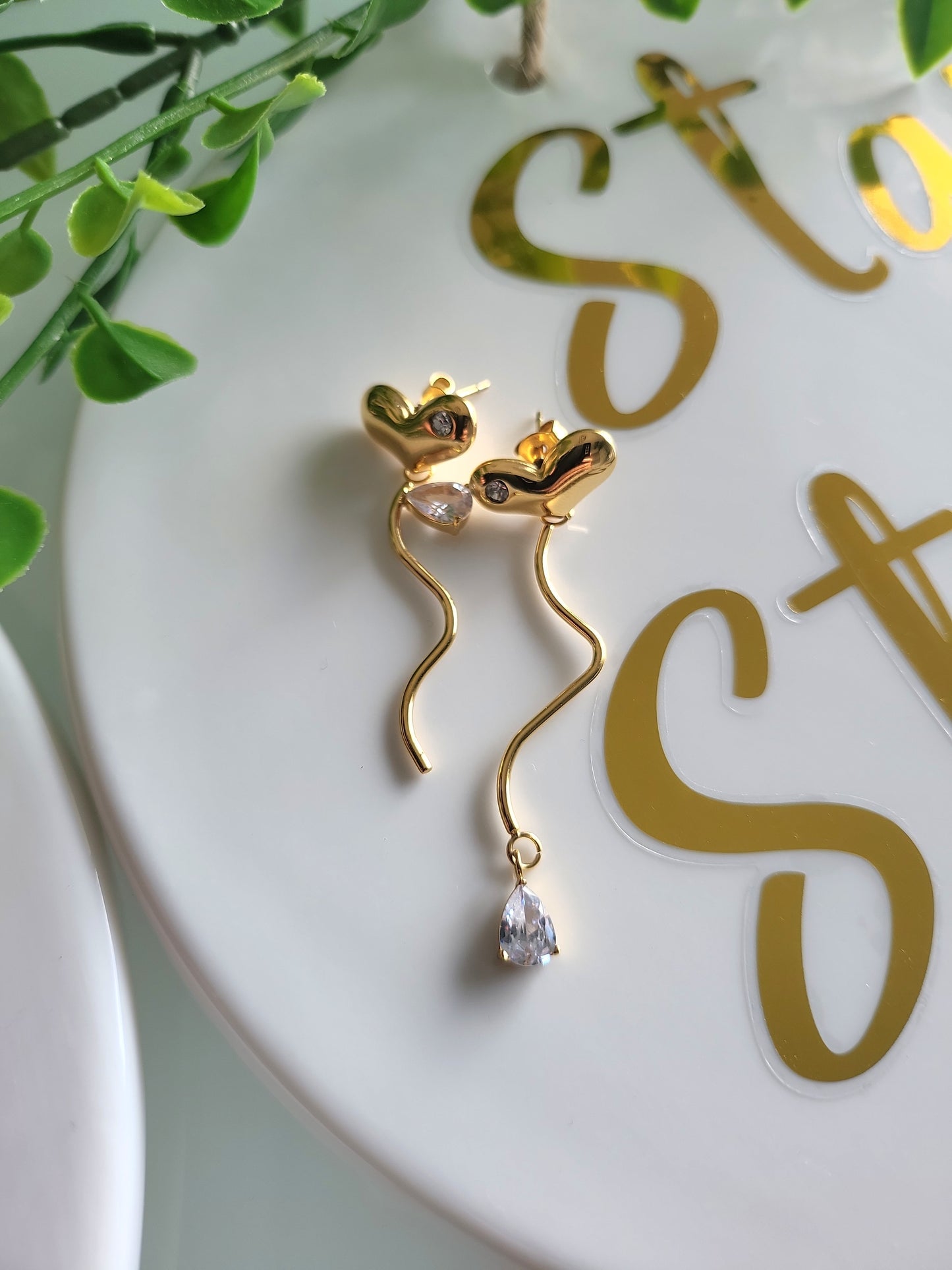 Asymmetrical Heart Earrings